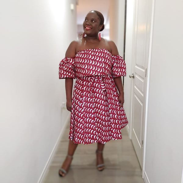 Wax Print Midi Wrap Skirt Set