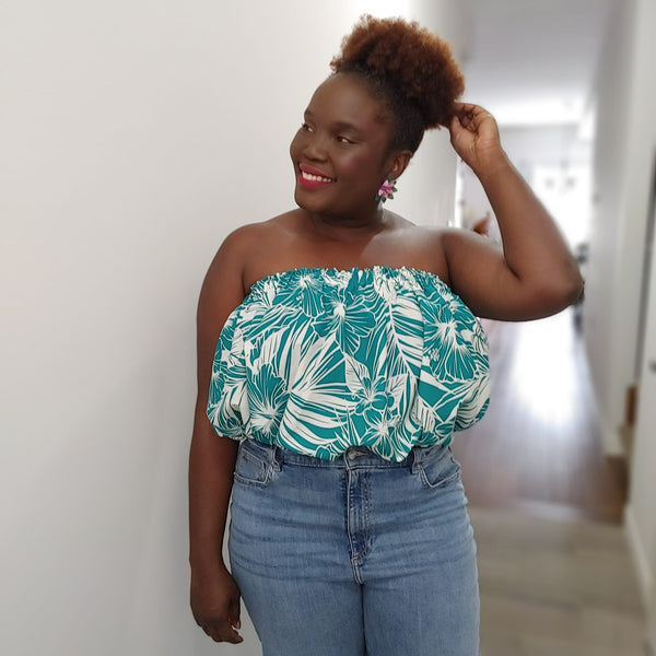 Strapless Top - Hawaiian Print Cotton