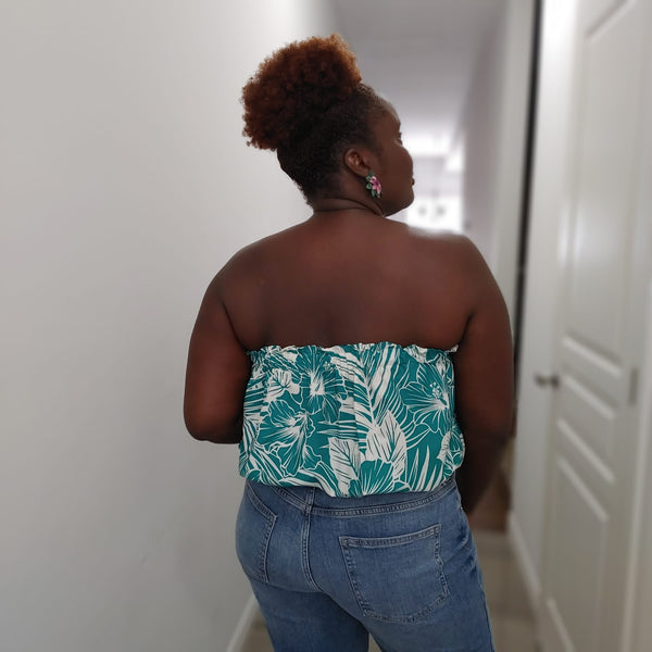 Strapless Top - Hawaiian Print Cotton