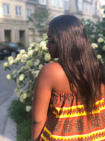 Strapless Top - Abstract Print Cotton