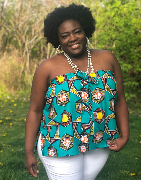 Strapless Top - African Print Cotton