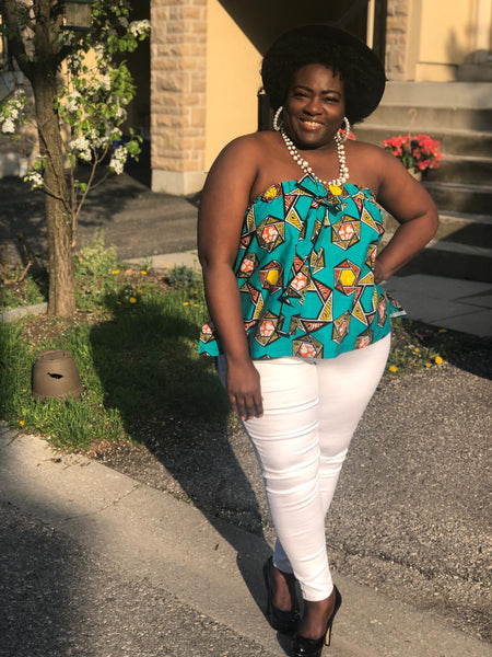 Strapless Top - African Print Cotton