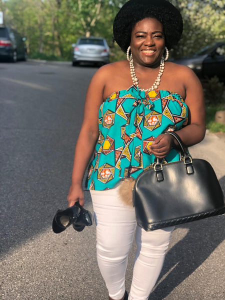 Strapless Top - African Print Cotton