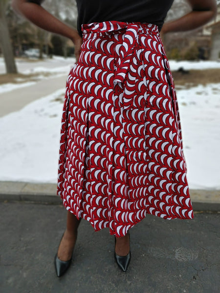 Wax Print Midi Wrap Skirt Set