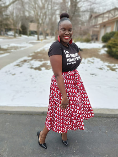 Wax Print Midi Wrap Skirt Set