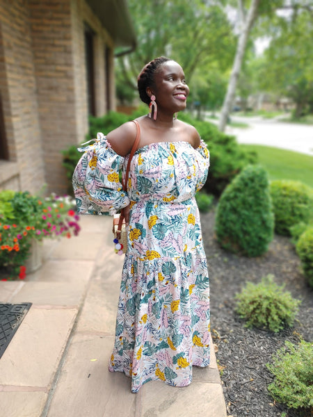 Tropical Print Two-Piece Maxi Look