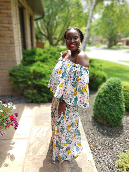 Tropical Print Two-Piece Maxi Look