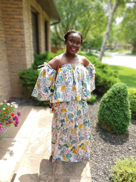 Tropical Print Two-Piece Maxi Look