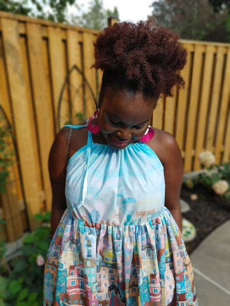 Multicoloured Art Print Midi Dress