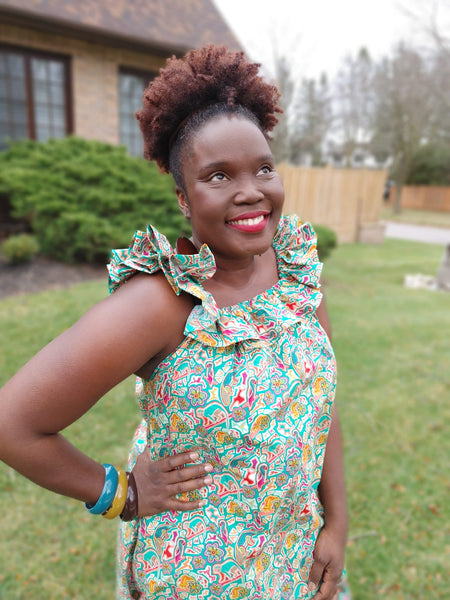 Abstract Print Shift Sun Dress