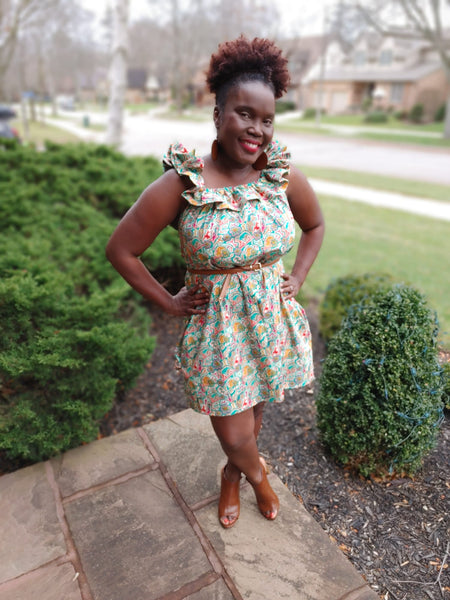 Abstract Print Shift Sun Dress