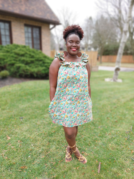 Abstract Print Shift Sun Dress