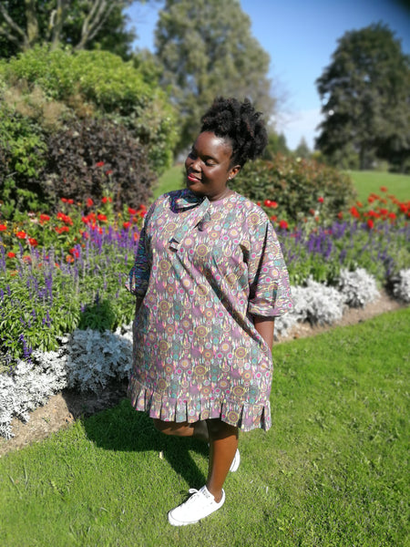 Cotton Dreamcatcher Print Shift Dress