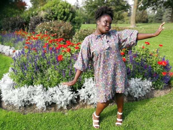 Cotton Dreamcatcher Print Shift Dress