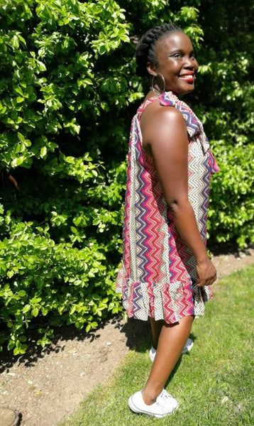 Abstract Print Shift Sun Dress