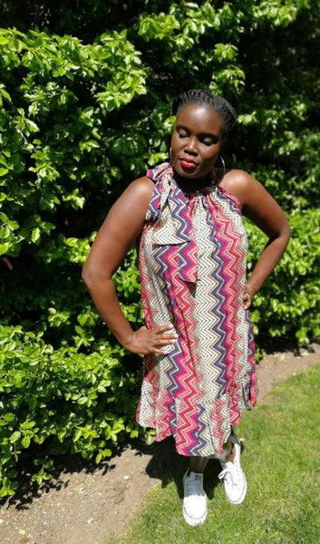 Abstract Print Shift Sun Dress