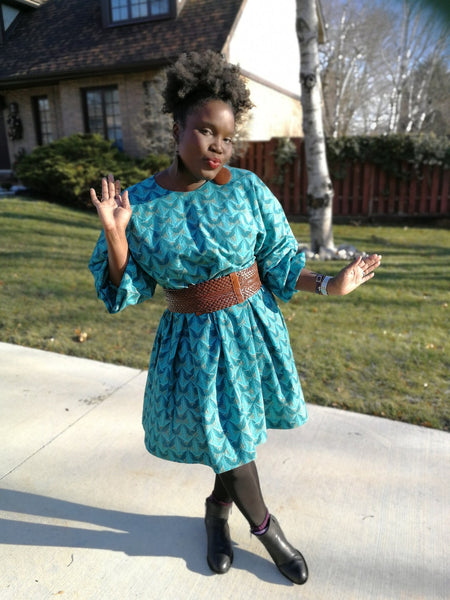 Drop Waist Cotton Shift Dress