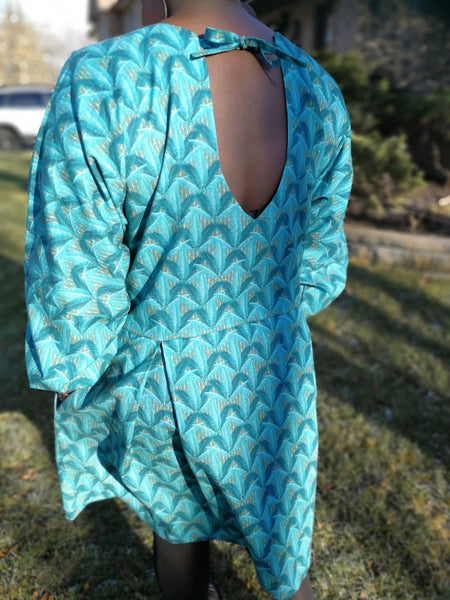 Drop Waist Cotton Shift Dress