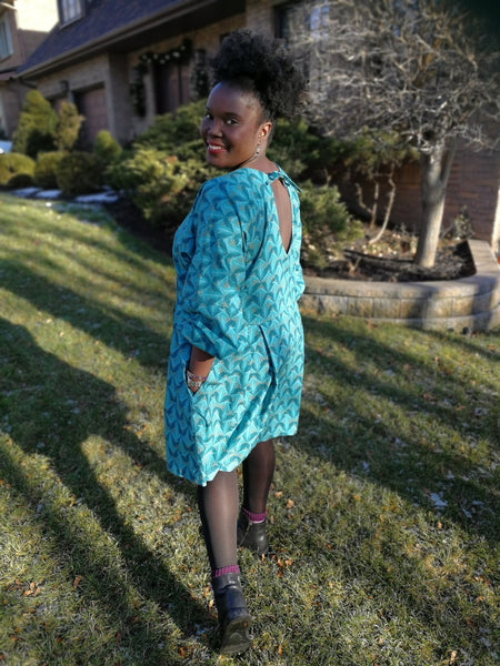 Drop Waist Cotton Shift Dress