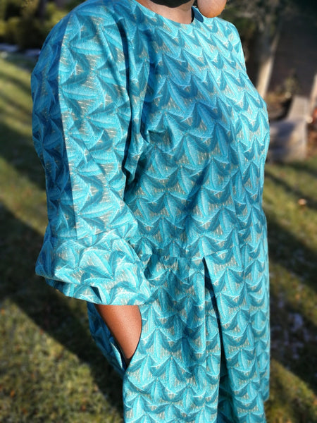 Drop Waist Cotton Shift Dress