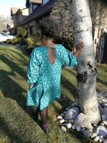 Drop Waist Cotton Shift Dress