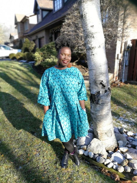 Drop Waist Cotton Shift Dress