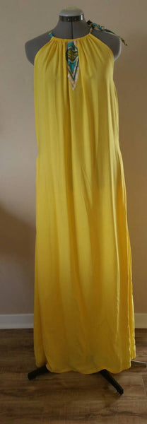 Yellow Rayon Long Maxi Dress