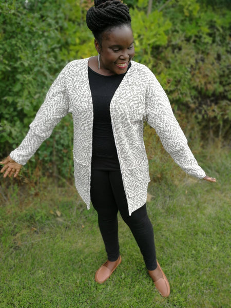 LOL Cardigan - Beige and Grey