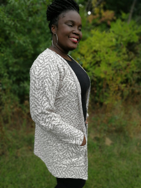 LOL Cardigan - Beige and Grey