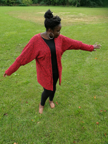 LOL Cardigan - Black and Red