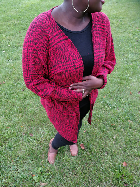 LOL Cardigan - Black and Red
