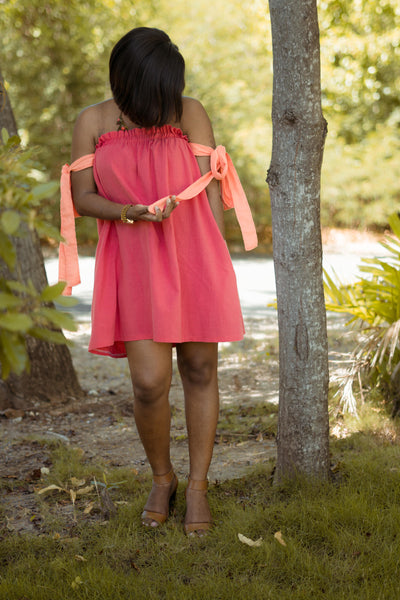 The Marcia Dress - Coral & Orange