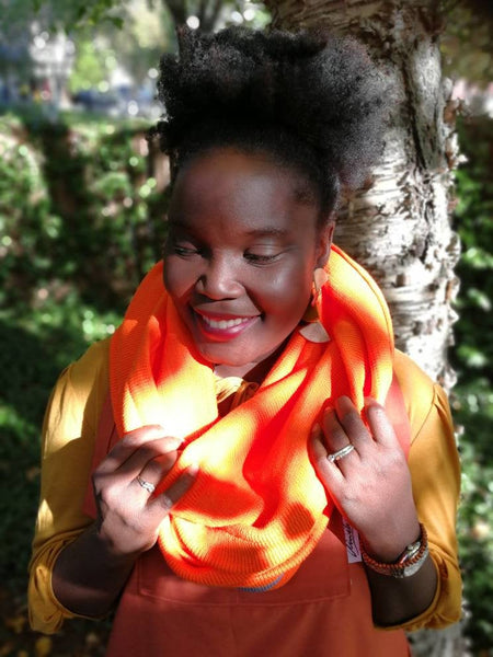 Orange Sweater Infinity Scarf