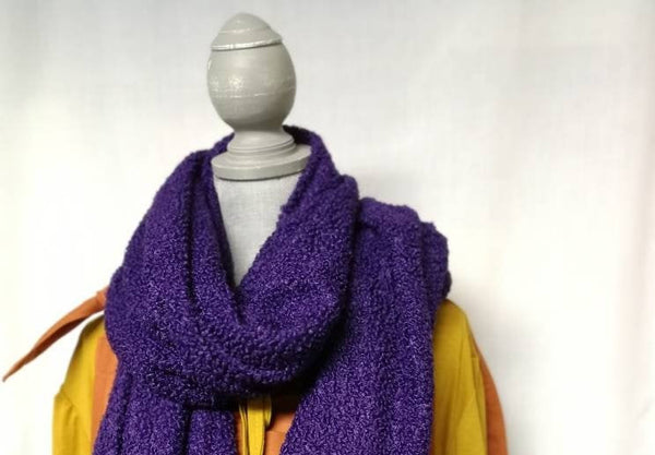 Purple Bubble Knit Infinity Scarf