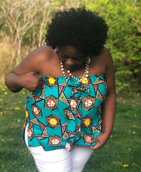 Strapless Top - African Print Cotton