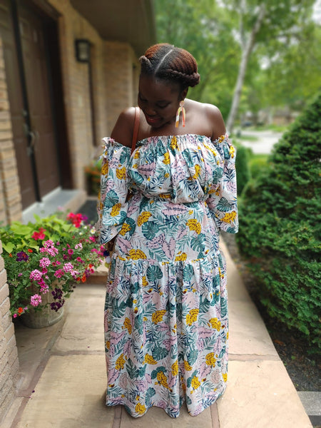 Tropical Print Two-Piece Maxi Look