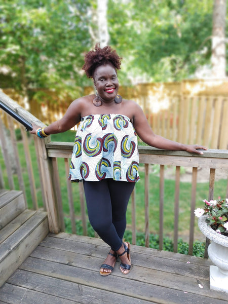 Strapless Top - African Print Cotton