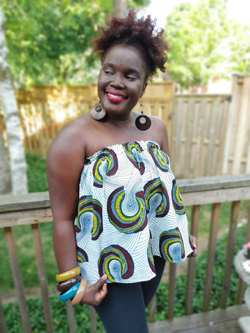 Strapless Top - African Print Cotton