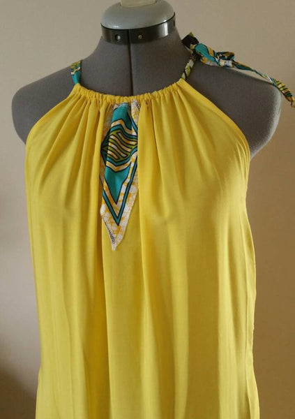 Yellow Rayon Long Maxi Dress