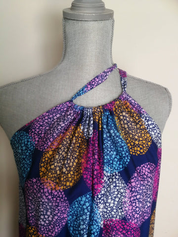 Purple & Blue Multi-Coloured Malai Cotton Maxi Dress